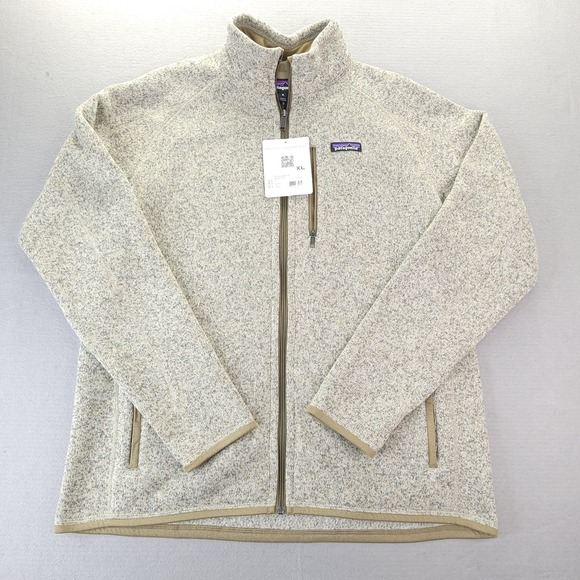 New Patagonia Better Sweater Mens XL Bleached Stone Beige 1/4 Zip Pullover